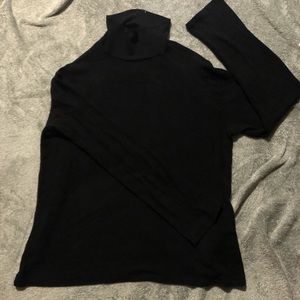 Reformation Black Ribbed Turtleneck